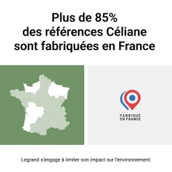 Legrand Plaque de finition 1 poste Céliane CP0121 coloris noir mat l.90 x P.9 x H.82 mm