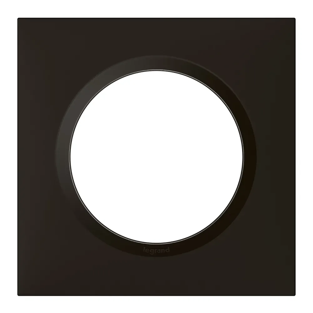 Legrand Plaque de finition 1 poste Dooxie 6 008 61 coloris noir velours l.87 x P.10 x H.87 mm