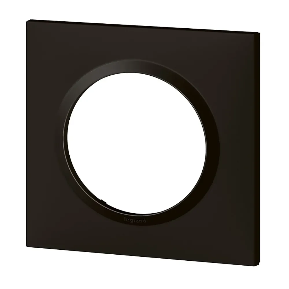 Legrand Plaque de finition 1 poste Dooxie 6 008 61 coloris noir velours l.87 x P.10 x H.87 mm
