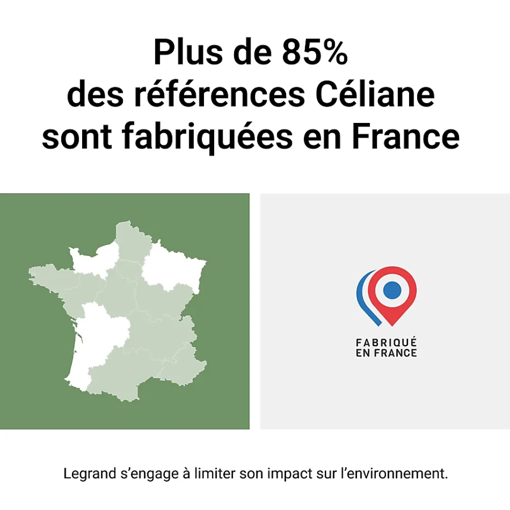 Legrand Plaque de finition 1 poste Céliane CP1721 coloris aluminium satiné l.90 x P.9 x H.82 mm