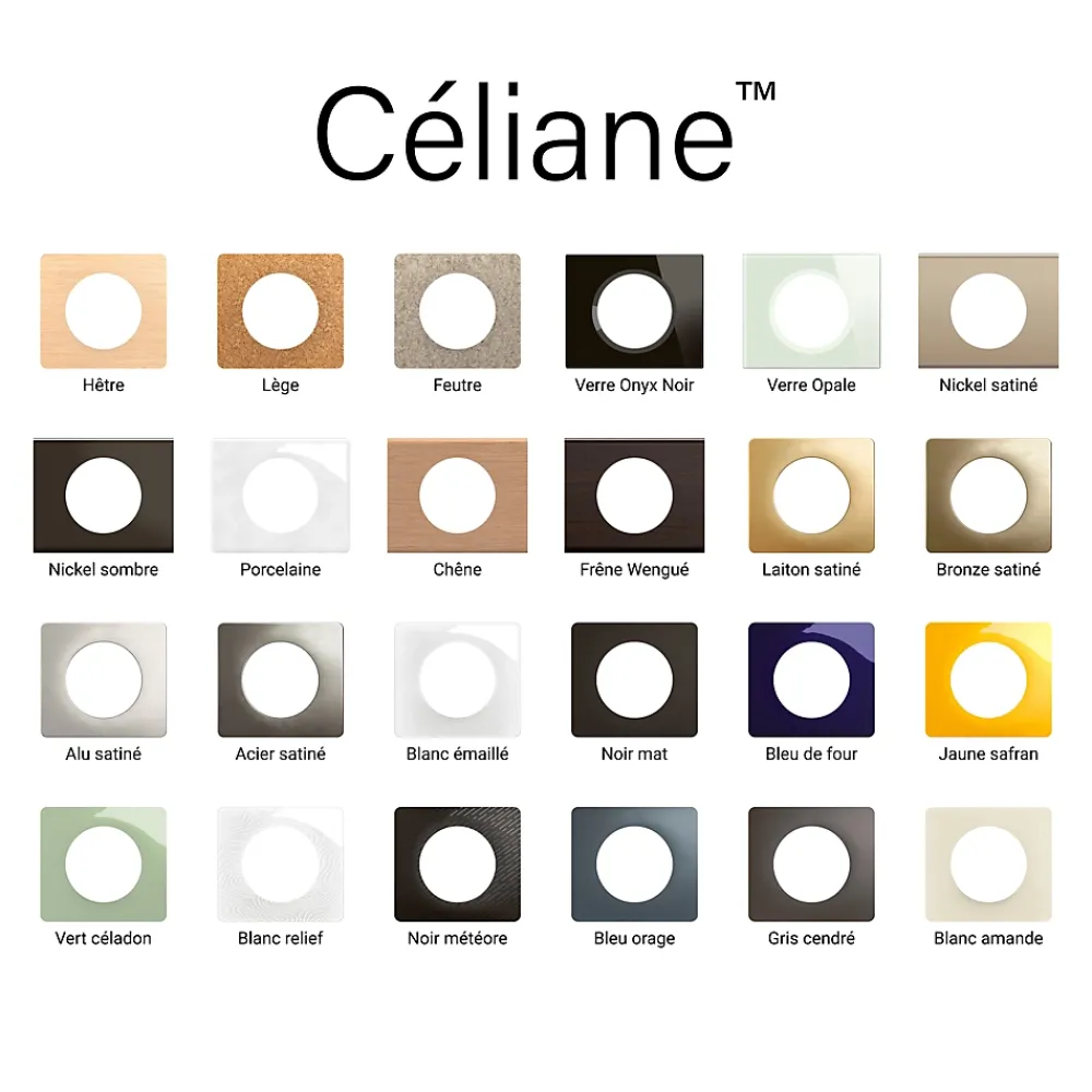 Legrand Plaque De Finition Pour Interrupteur Et Prise À Composer-Plaque de finition 1 poste Céliane 0 693 11 coloris verre kaolin l.100 x P.8,5 x H.82 mm