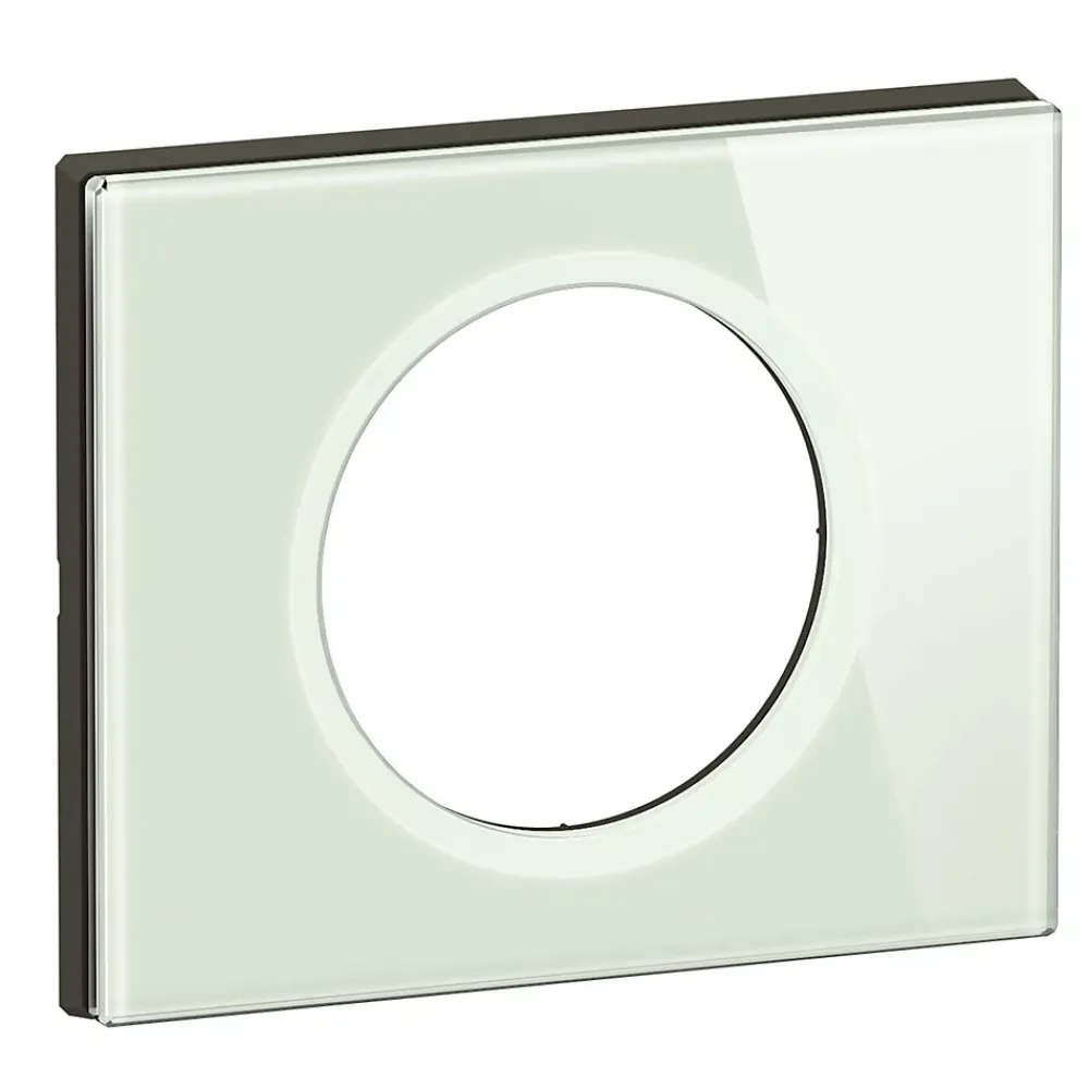 Legrand Plaque De Finition Pour Interrupteur Et Prise À Composer-Plaque de finition 1 poste Céliane 0 693 11 coloris verre kaolin l.100 x P.8,5 x H.82 mm
