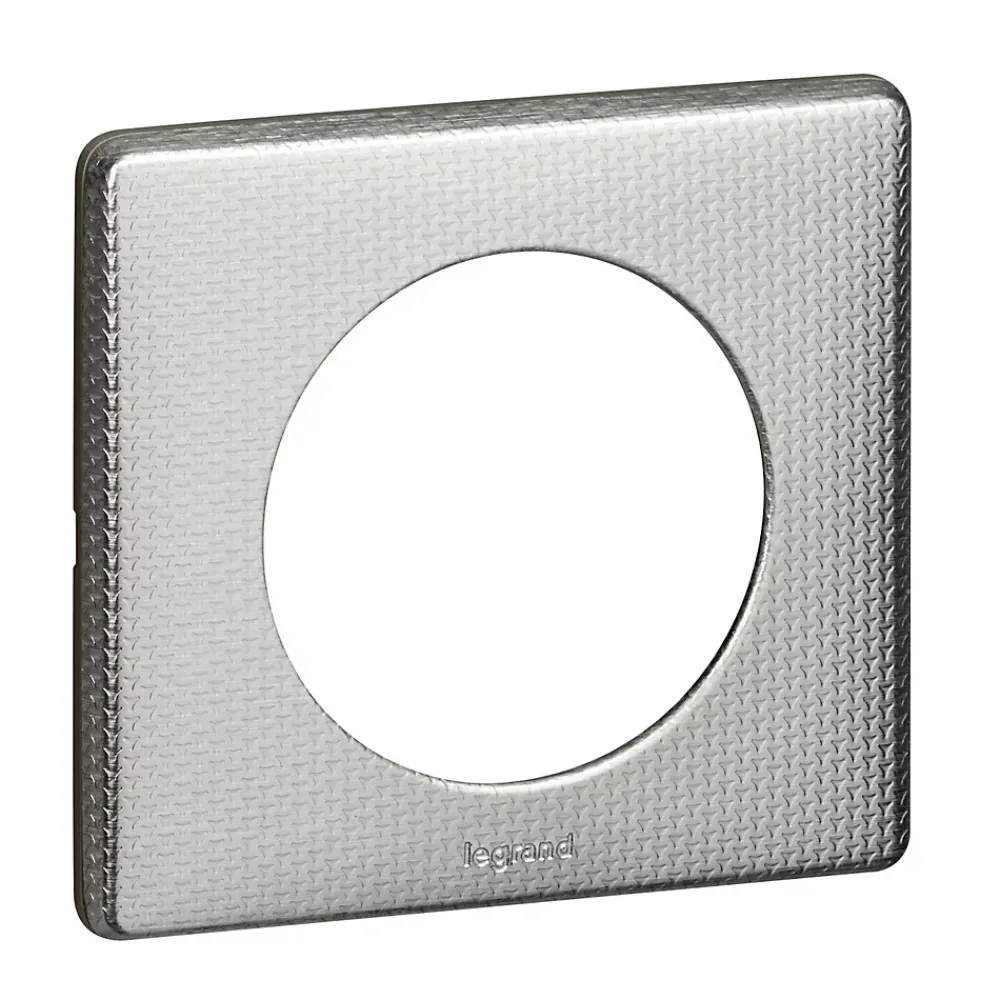 Legrand Plaque de finition 1 poste Céliane 0 988 52 coloris alu snake l.90 x P.8,5 x H.82 mm