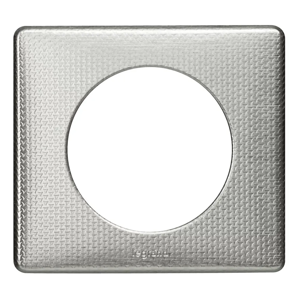 Legrand Plaque de finition 1 poste Céliane 0 988 52 coloris alu snake l.90 x P.8,5 x H.82 mm