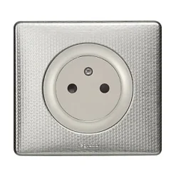 Legrand Plaque de finition 1 poste Céliane 0 988 52 coloris alu snake l.90 x P.8,5 x H.82 mm