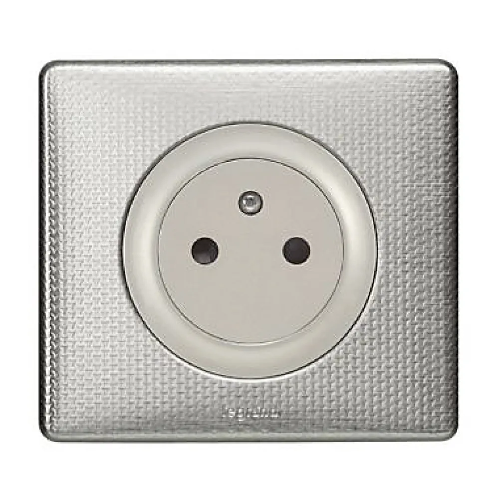Legrand Plaque de finition 1 poste Céliane 0 988 52 coloris alu snake l.90 x P.8,5 x H.82 mm