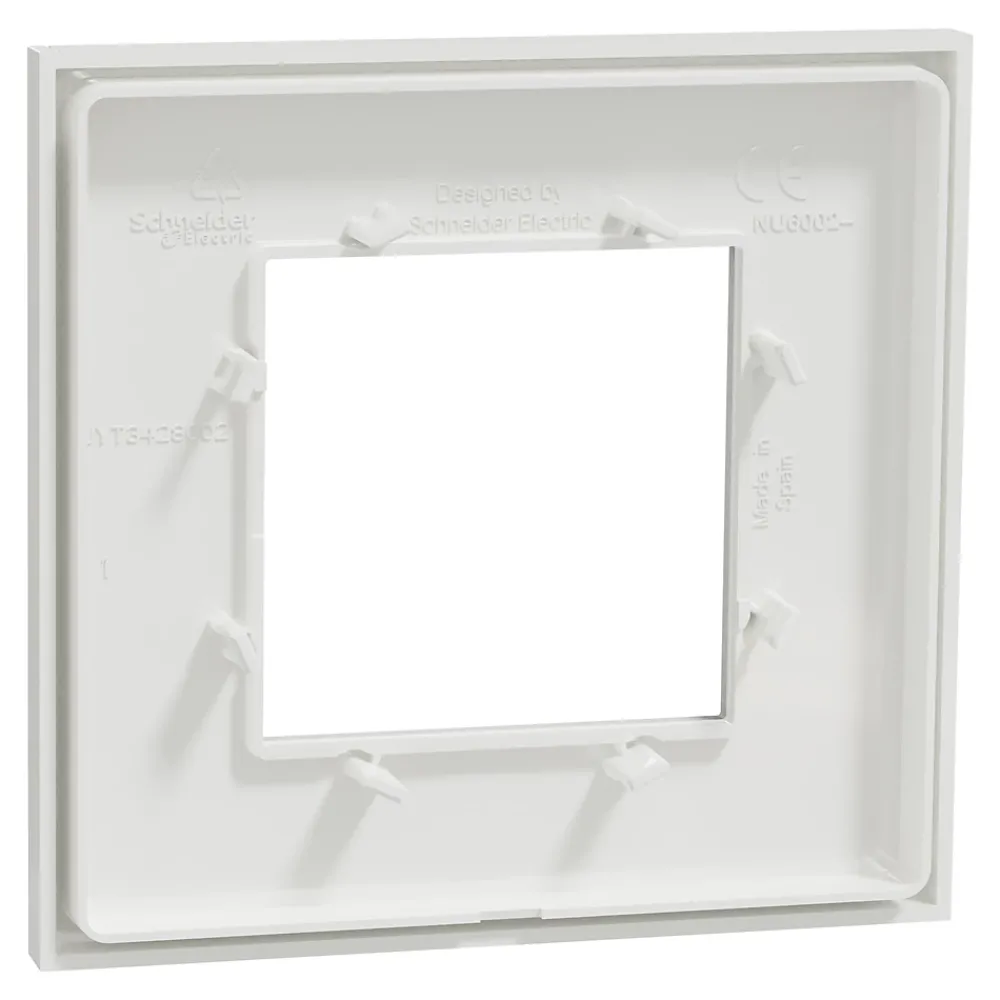 Schneider Electric Plaque De Finition Pour Interrupteur Et Prise À Composer-Plaque de finition 1 poste Unica Déco Essentielle NU600218 coloris blanc l.88,6 x P.10,25 x H.85 mm