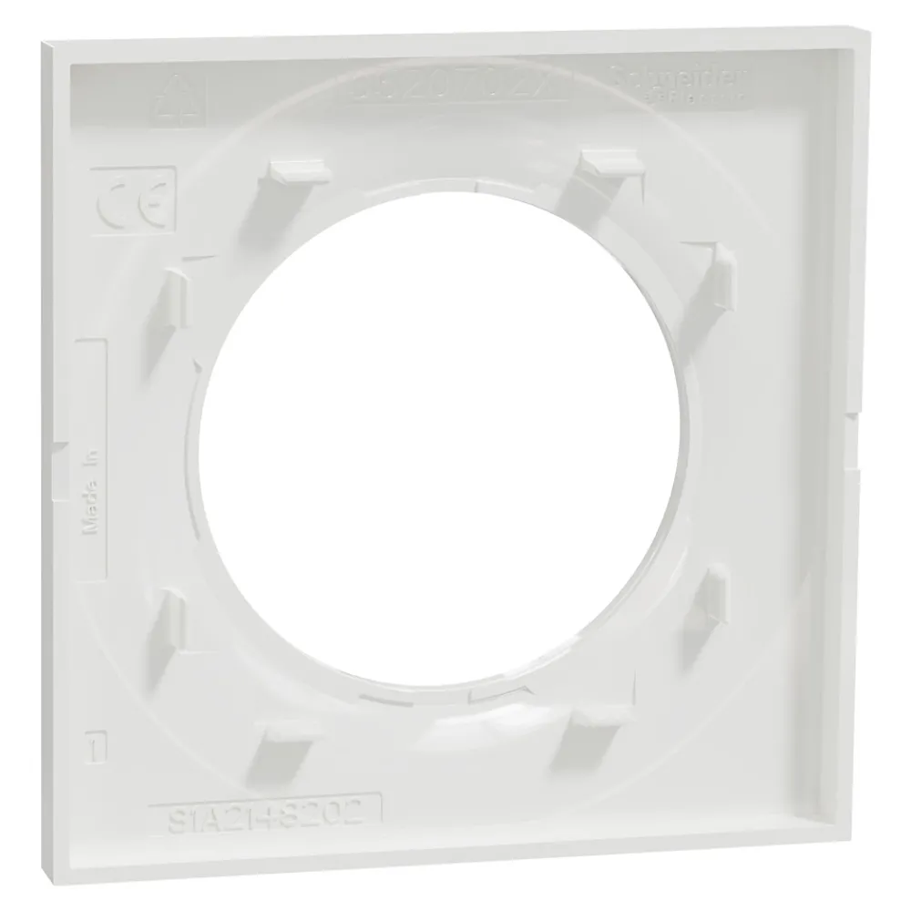 Schneider Electric Plaque de finition 1 poste Odace Styl S520702 coloris blanc l.85 x P.10 x H.85 mm