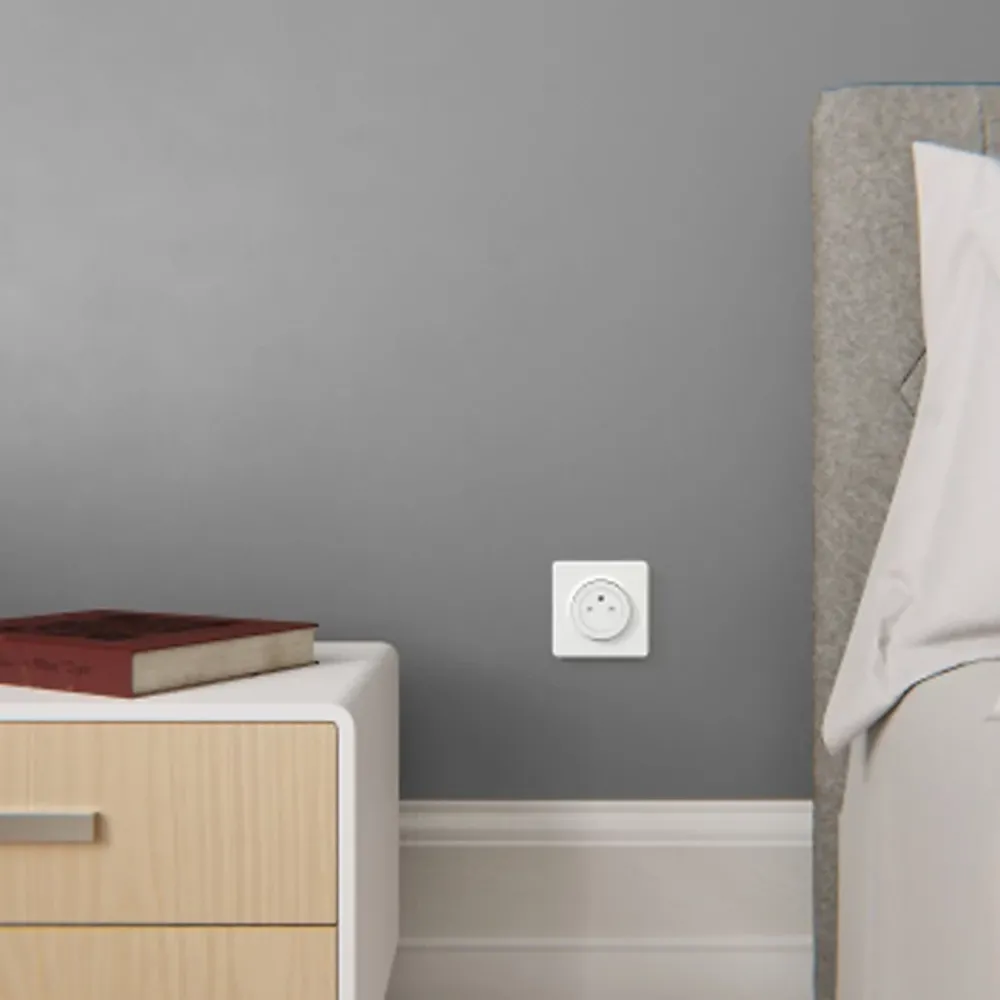 Schneider Electric Plaque De Finition Pour Interrupteur Et Prise À Composer-Plaque de finition 1 poste Odace Touch S520802 coloris blanc l.85 x P.10 x H.85 mm