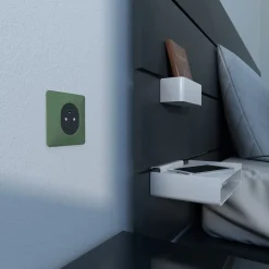 Schneider Electric Plaque de finition 1 poste Ovalis S320702B coloris vert forêt l.87 x P.10 x H.87 mm