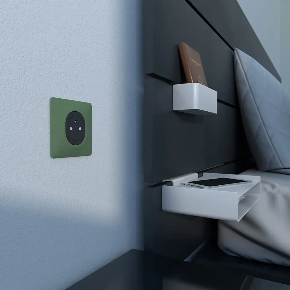 Schneider Electric Plaque de finition 1 poste Ovalis S320702B coloris vert forêt l.87 x P.10 x H.87 mm
