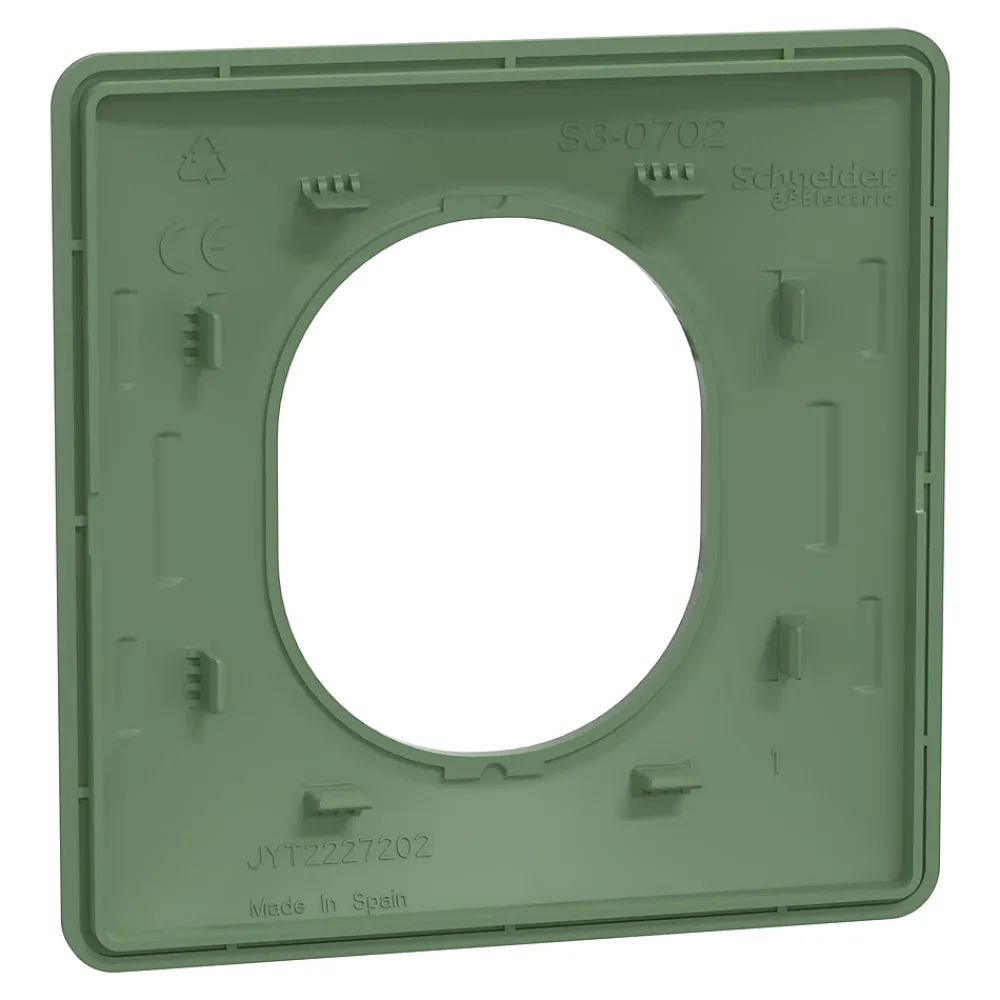Schneider Electric Plaque de finition 1 poste Ovalis S320702B coloris vert forêt l.87 x P.10 x H.87 mm