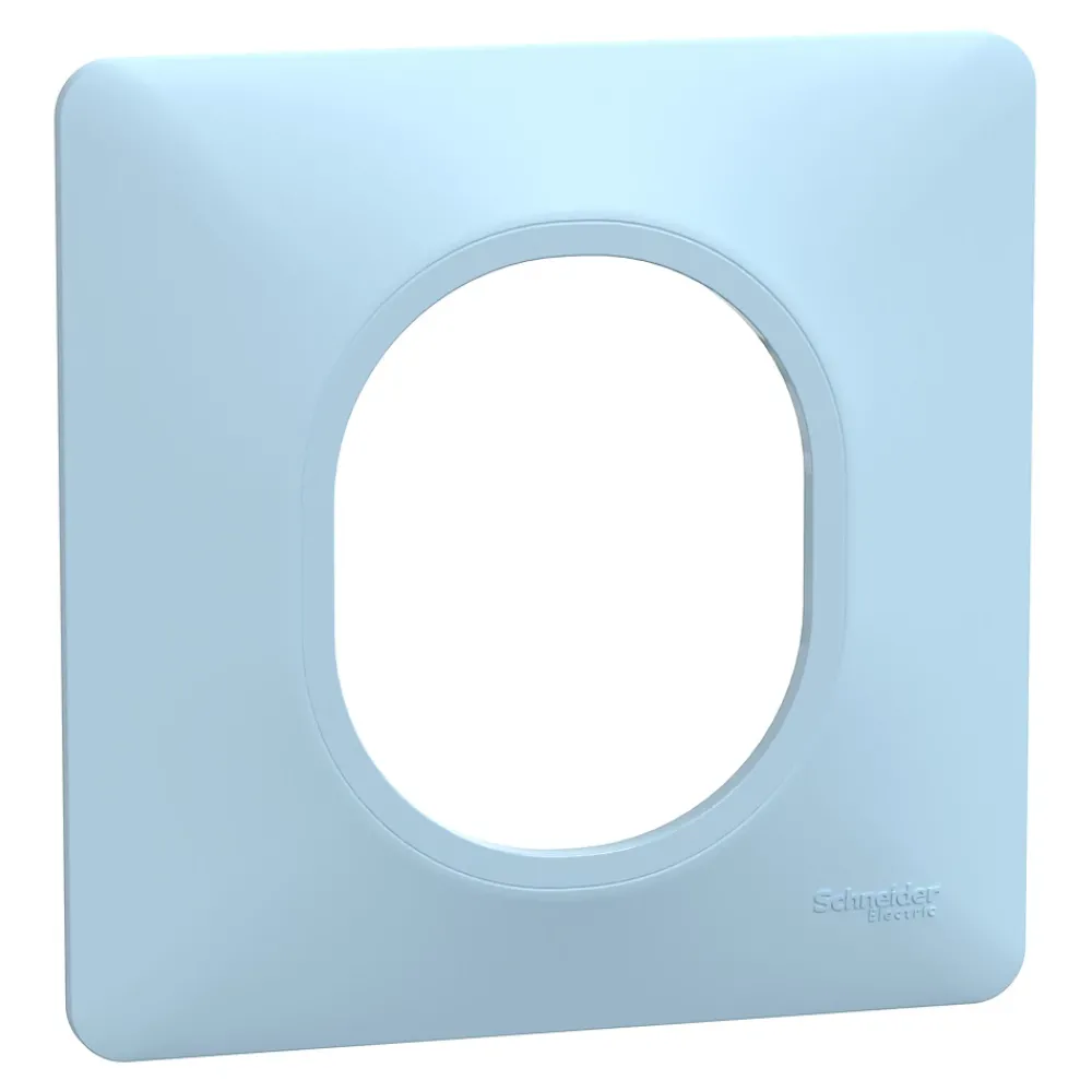 Schneider Electric Plaque De Finition Pour Interrupteur Et Prise À Composer-Plaque de finition 1 poste Ovalis S320702C coloris bleu azurin l.87 x P.10 x H.87 mm