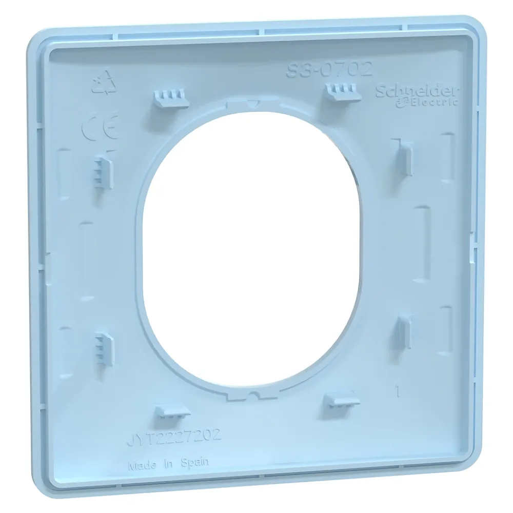 Schneider Electric Plaque De Finition Pour Interrupteur Et Prise À Composer-Plaque de finition 1 poste Ovalis S320702C coloris bleu azurin l.87 x P.10 x H.87 mm