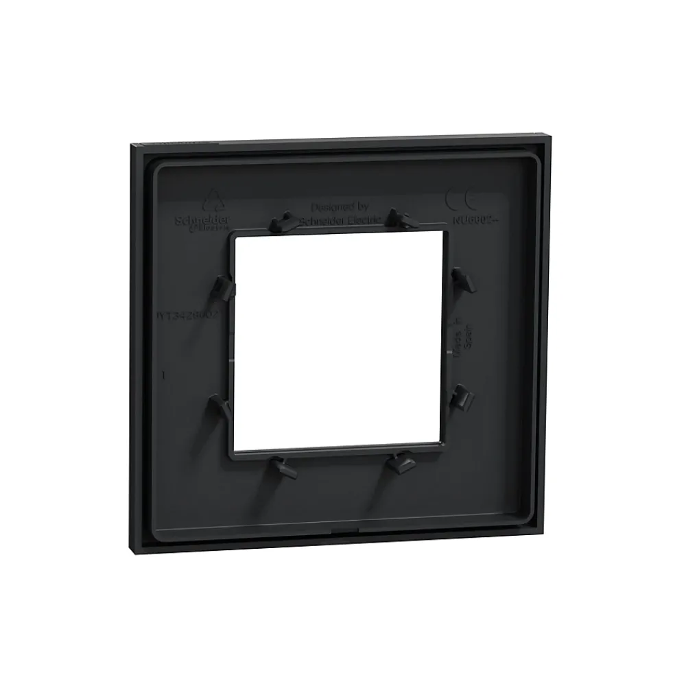 Schneider Electric Plaque De Finition Pour Interrupteur Et Prise À Composer-Plaque de finition 1 poste Unica Déco Essentielle NU600254 coloris anthracite l.88,6 x P.10,25 x H.85 mm