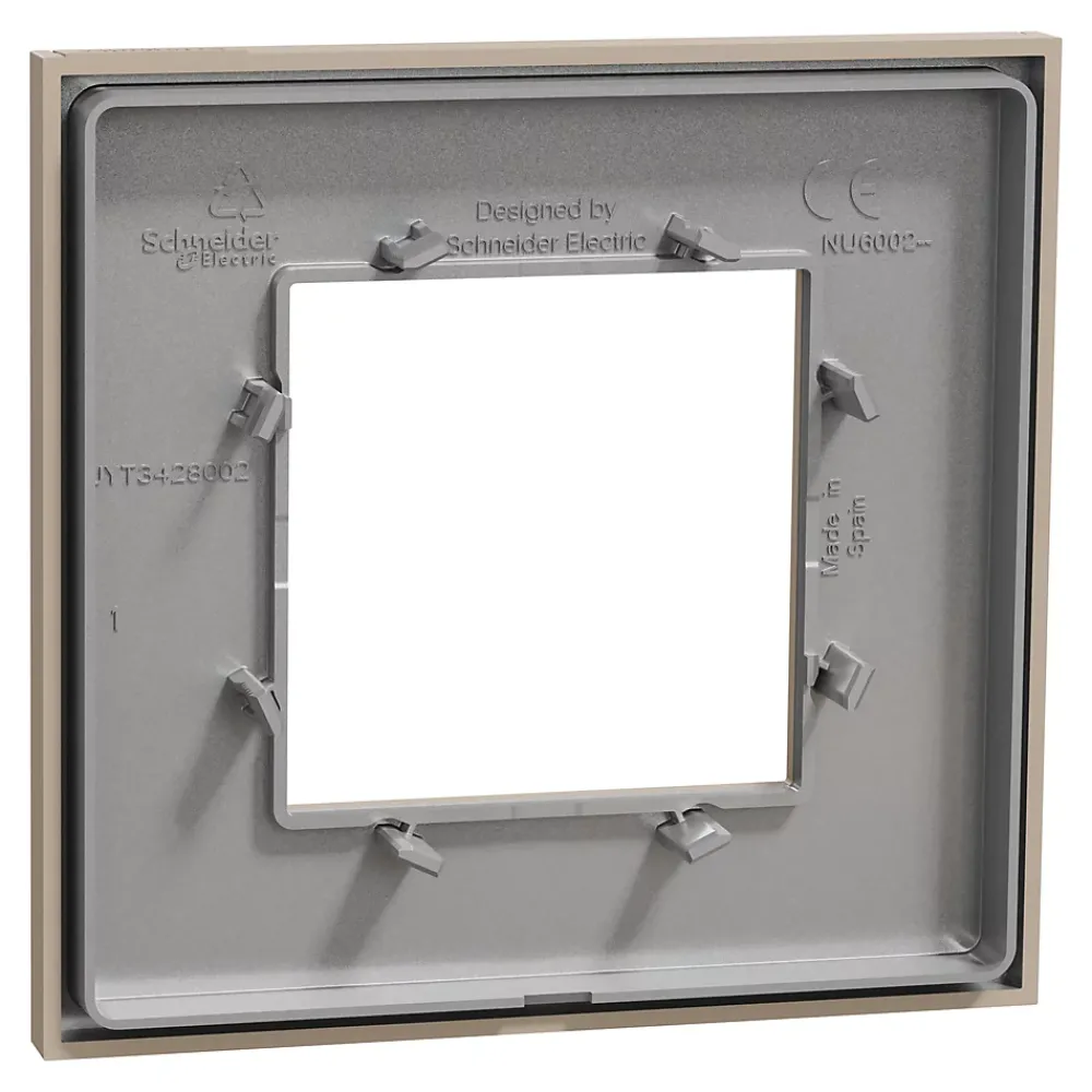 Schneider Electric Plaque de finition 1 poste Unica Déco Essentielle NU600226 coloris taupe l.88,6 x P.10,25 x H.85 mm
