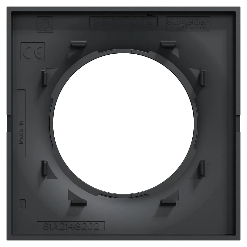 Schneider Electric Plaque de finition 1 poste Odace Styl S540702 coloris anthracite l.85 x P.10 x H.85 mm