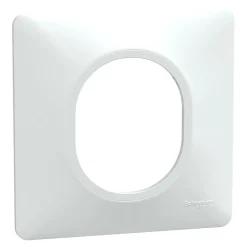 Schneider Electric Plaque de finition 1 poste Ovalis S320702 coloris blanc l.87 x P.10 x H.87 mm