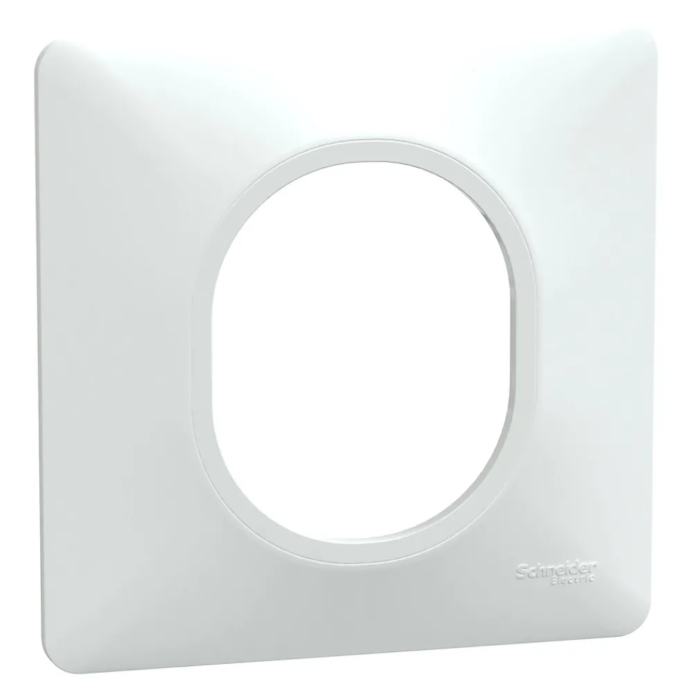 Schneider Electric Plaque de finition 1 poste Ovalis S320702 coloris blanc l.87 x P.10 x H.87 mm