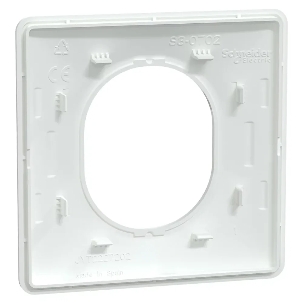 Schneider Electric Plaque de finition 1 poste Ovalis S320702 coloris blanc l.87 x P.10 x H.87 mm