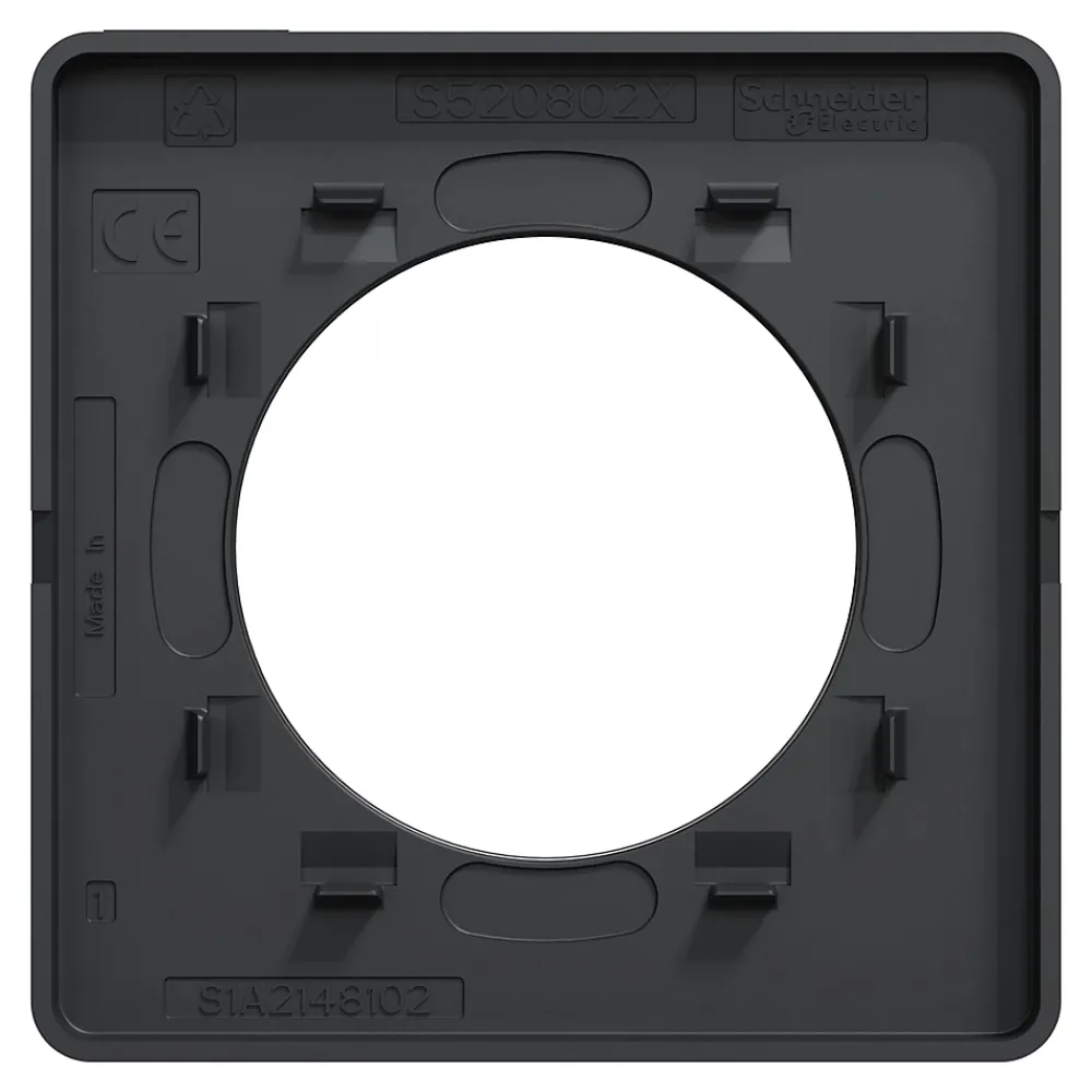 Schneider Electric Plaque De Finition Pour Interrupteur Et Prise À Composer-Plaque de finition 1 poste Odace Touch S54C802 coloris anthracite avec liseré anthracite l.85 x P.10 x H.85 mm