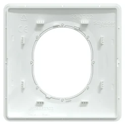Schneider Electric Plaque De Finition Pour Interrupteur Et Prise À Composer-Plaque de finition 1 poste Ovalis S320702D coloris blanc avec liseré laiton l.87 x P.10 x H.87 mm