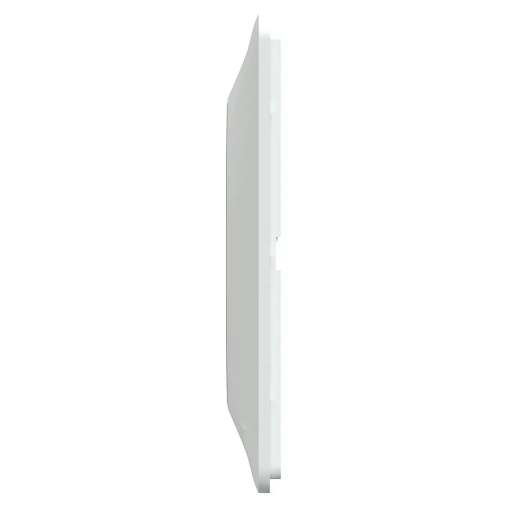 Schneider Electric Plaque De Finition Pour Interrupteur Et Prise À Composer-Plaque de finition 1 poste Ovalis S320702D coloris blanc avec liseré laiton l.87 x P.10 x H.87 mm