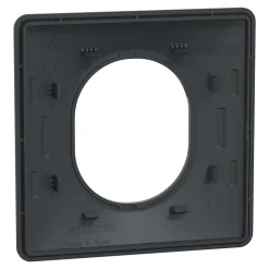 Schneider Electric Plaque De Finition Pour Interrupteur Et Prise À Composer-Plaque de finition 1 poste Ovalis S340702 coloris anthracite l.87 x P.10 x H.87 mm