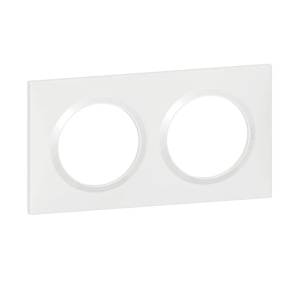 Legrand Plaque de finition 2 postes Dooxie 6 009 02 coloris blanc l.158 x P.10 x H.87 mm