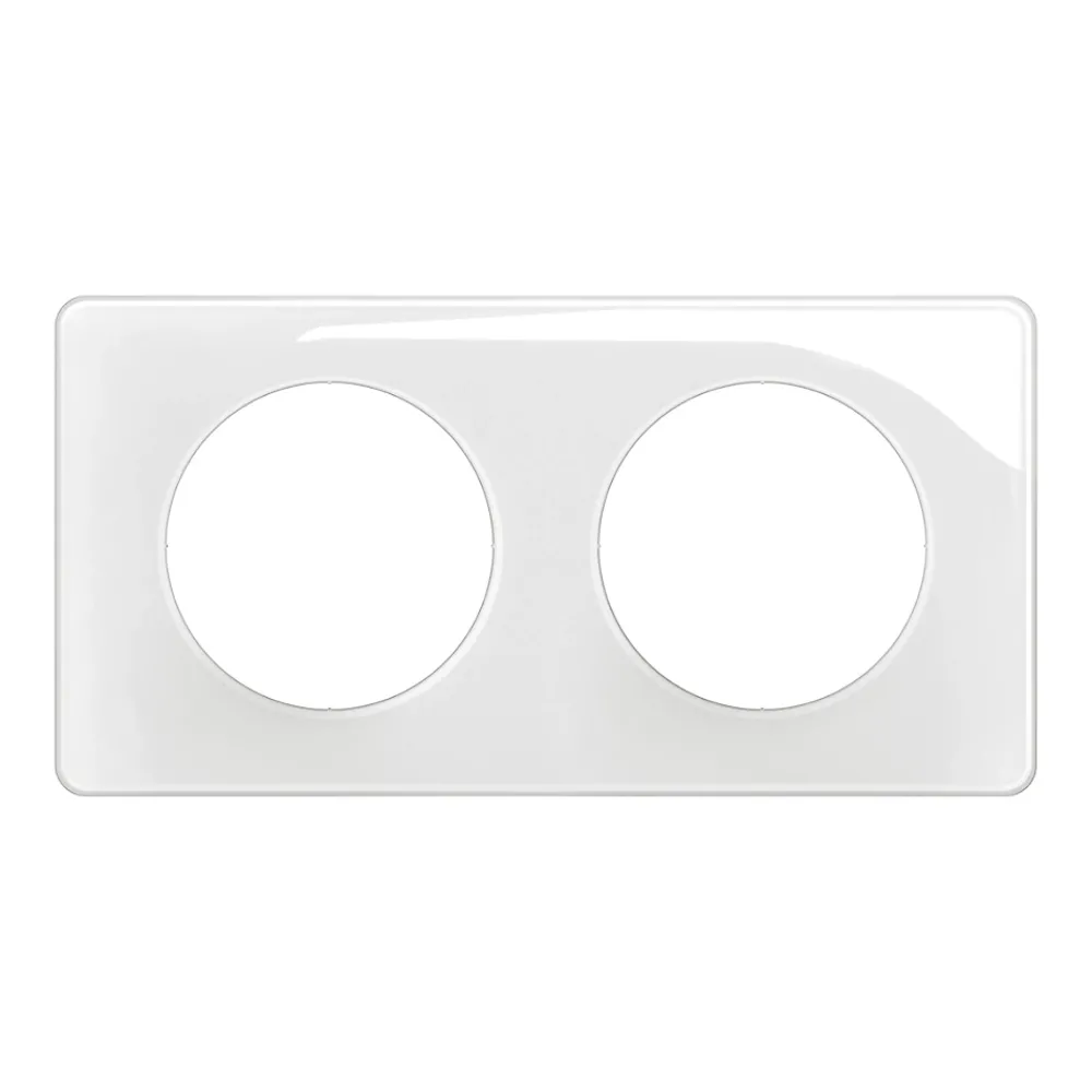 Legrand Plaque De Finition Pour Interrupteur Et Prise À Composer-Plaque de finition 2 postes Céliane CP0022 coloris blanc émaillé l.161 x P.9 x H.82 mm