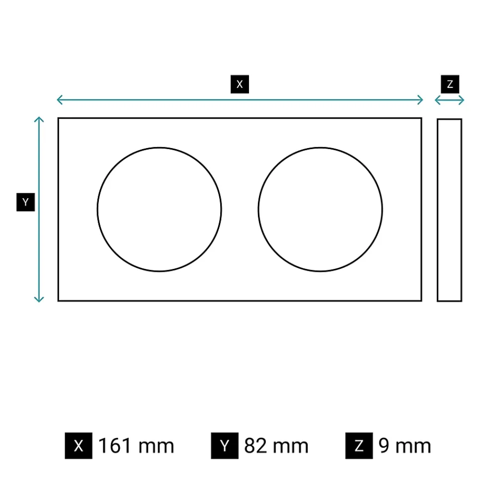 Legrand Plaque De Finition Pour Interrupteur Et Prise À Composer-Plaque de finition 2 postes Céliane CP0022 coloris blanc émaillé l.161 x P.9 x H.82 mm