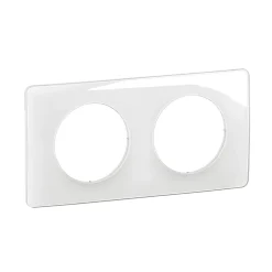 Legrand Plaque De Finition Pour Interrupteur Et Prise À Composer-Plaque de finition 2 postes Céliane CP0022 coloris blanc émaillé l.161 x P.9 x H.82 mm