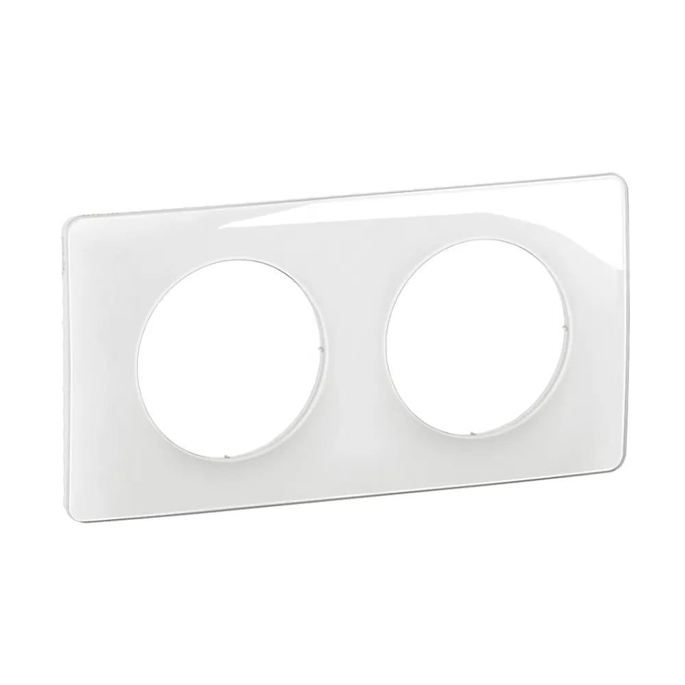 Legrand Plaque De Finition Pour Interrupteur Et Prise À Composer-Plaque de finition 2 postes Céliane CP0022 coloris blanc émaillé l.161 x P.9 x H.82 mm