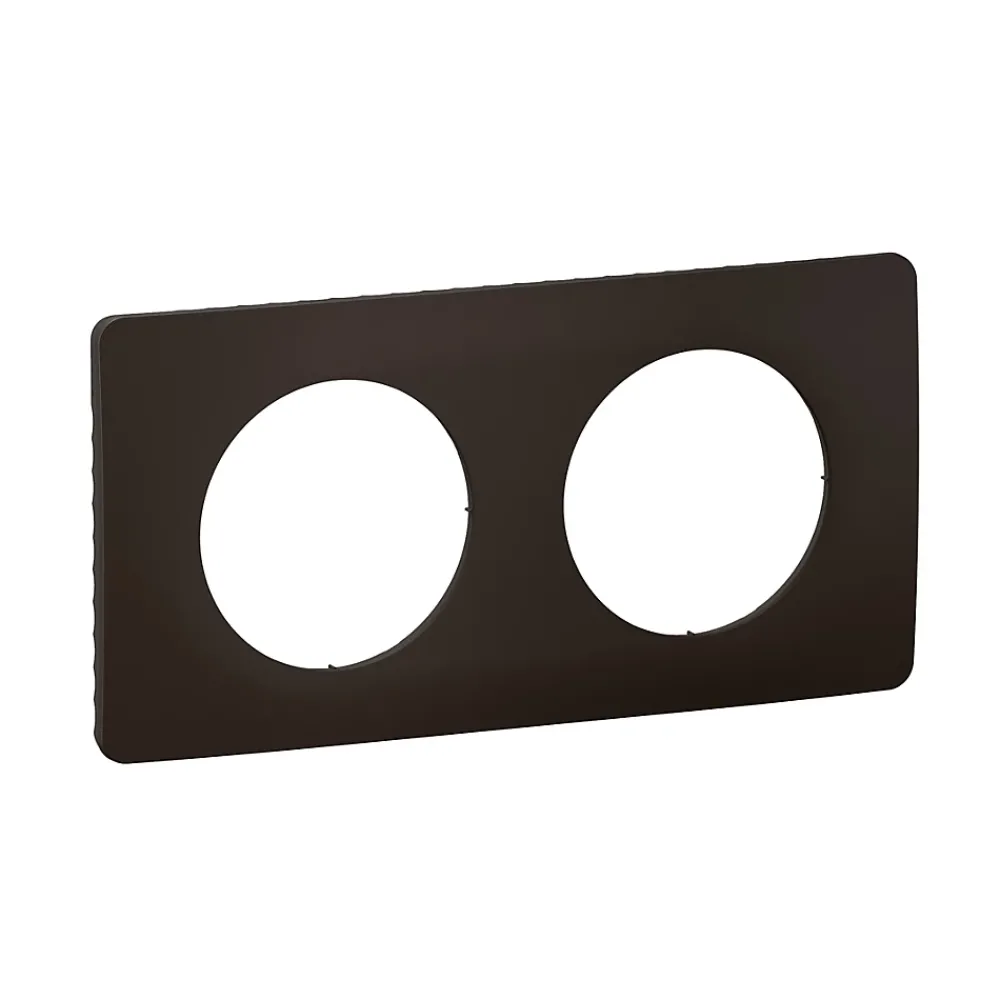 Legrand Plaque de finition 2 postes Céliane CP0122 coloris noir mat l.161 x P.9 x H.82 mm