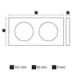 Legrand Plaque de finition 2 postes Céliane CP0122 coloris noir mat l.161 x P.9 x H.82 mm