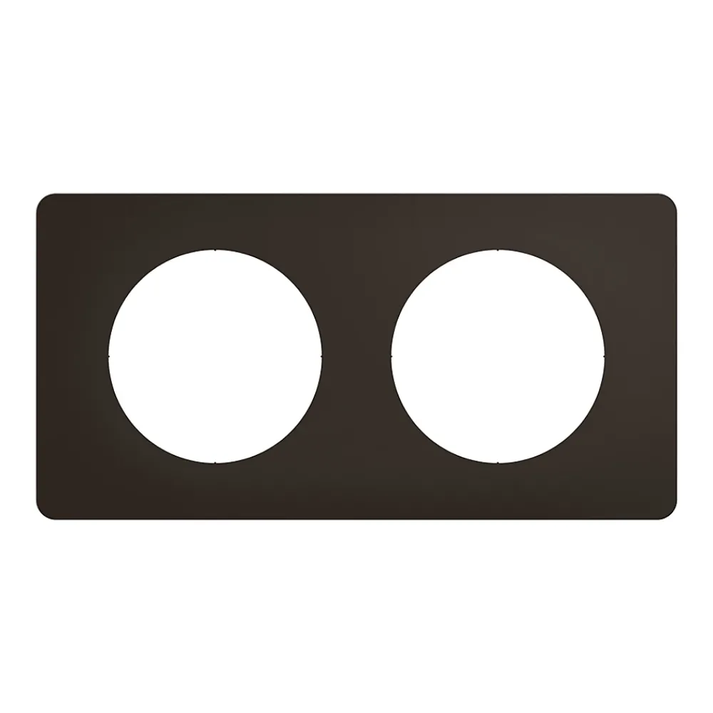 Legrand Plaque de finition 2 postes Céliane CP0122 coloris noir mat l.161 x P.9 x H.82 mm
