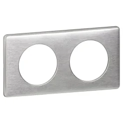 Legrand Plaque de finition 2 postes Céliane 0 998 66 coloris aluminium l.161 x P.9 x H.82 mm