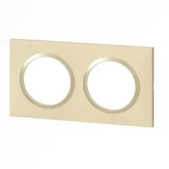 Legrand Plaque De Finition Pour Interrupteur Et Prise À Composer-Plaque de finition 2 postes Dooxie 6 008 12 coloris dune mat avec bague dune brillante l.158 x P.10 x H.87 mm