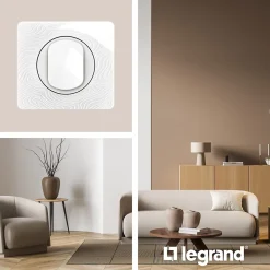 Legrand Plaque De Finition Pour Interrupteur Et Prise À Composer-Plaque de finition 2 postes Céliane CP0622 coloris blanc relief l.161 x P.9 x H.82 mm