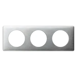 Legrand Plaque de finition 3 postes Céliane 0 998 67 coloris aluminium l.232 x P.9 x H.82 mm