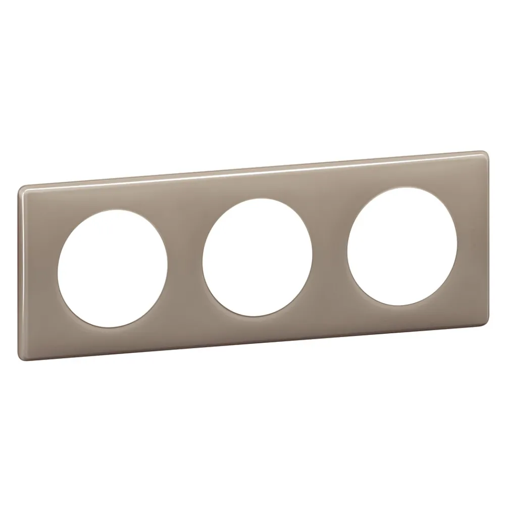 Legrand Plaque De Finition Pour Interrupteur Et Prise À Composer-Plaque de finition 3 postes Céliane 0 988 25 coloris laqué galet l.232 x P.8,5 x H.82 mm