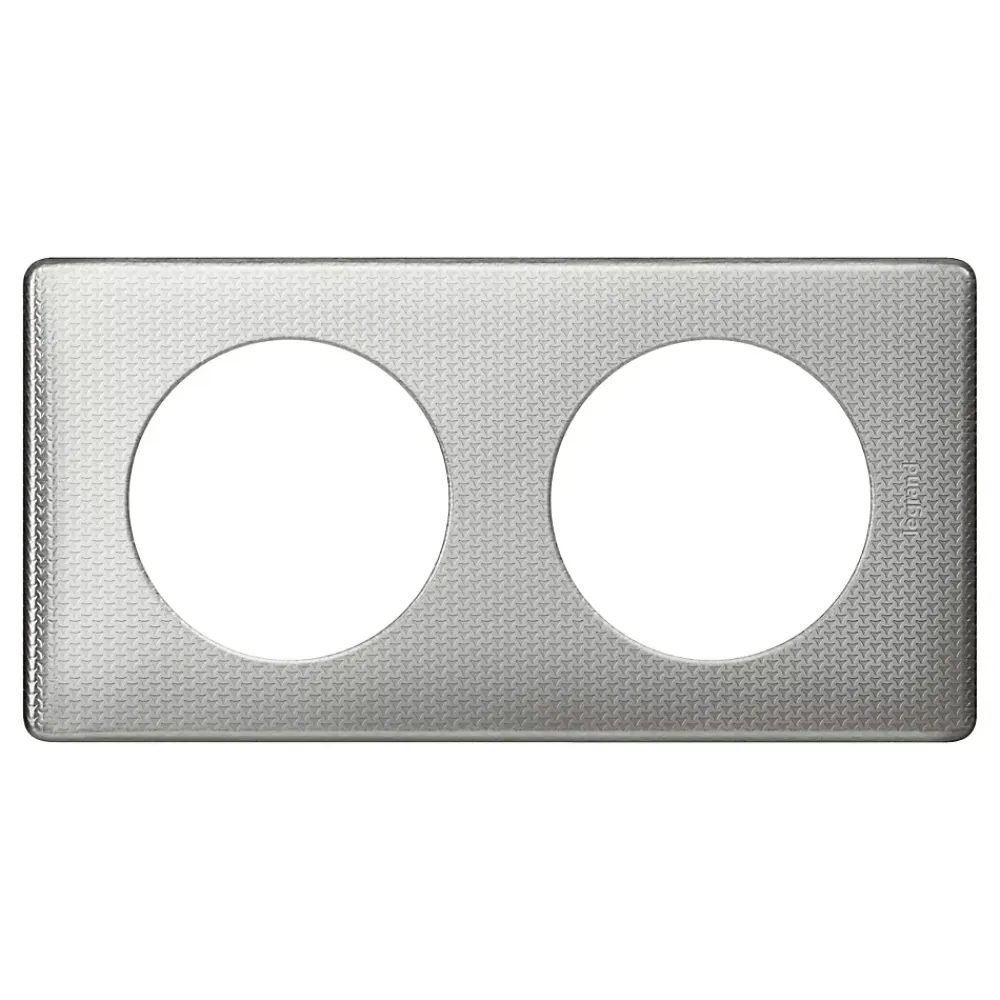 Legrand Plaque De Finition Pour Interrupteur Et Prise À Composer-Plaque de finition 2 postes Céliane 0 988 72 coloris alu snake l.161 x P.8,5 x H.82 mm