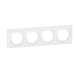 Legrand Plaque De Finition Pour Interrupteur Et Prise À Composer-Plaque de finition 4 postes Dooxie 6 009 04 coloris blanc l.300 x P.10 x H.87 mm