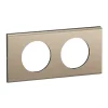 Legrand Plaque de finition 2 postes Céliane CP2102 coloris nickel satiné l.172 x P.9 x H.83 mm
