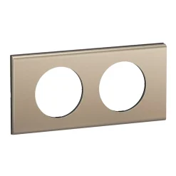 Legrand Plaque de finition 2 postes Céliane CP2102 coloris nickel satiné l.172 x P.9 x H.83 mm