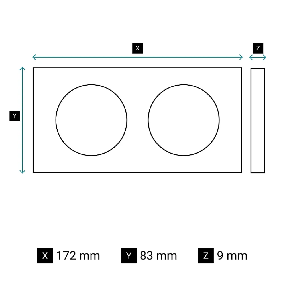 Legrand Plaque de finition 2 postes Céliane CP2102 coloris nickel satiné l.172 x P.9 x H.83 mm