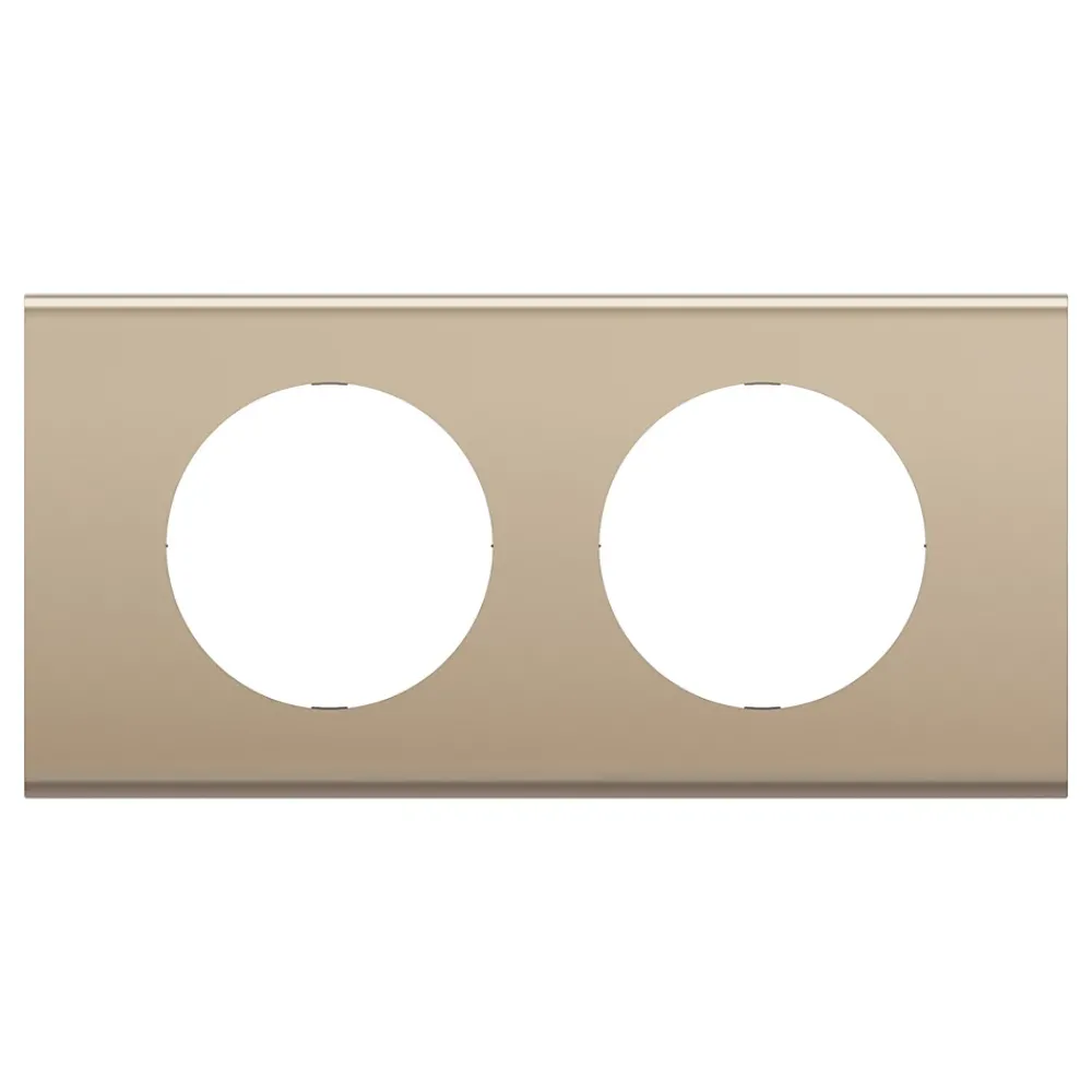 Legrand Plaque de finition 2 postes Céliane CP2102 coloris nickel satiné l.172 x P.9 x H.83 mm