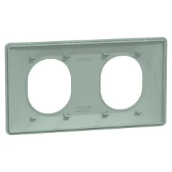 Schneider Electric Plaque de finition 2 postes Ovalis S320704A coloris sauge l.158 x P.10 x H.87 mm