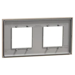 Schneider Electric Plaque de finition 2 postes Unica Déco Essentielle NU600426 coloris taupe l.159,6 x P.10,25 x H.85 mm
