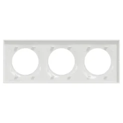Schneider Electric Plaque de finition 3 postes Odace Styl S520706 coloris blanc l.227 x P.10 x H.85 mm